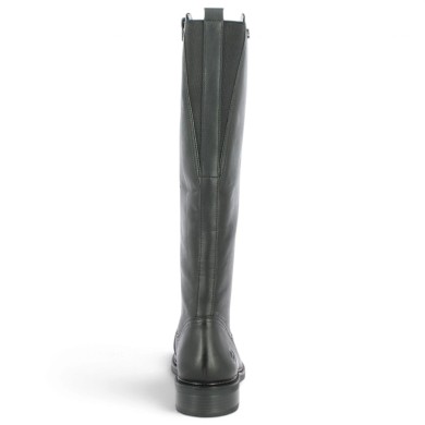 Botte femme cuir noir plate grande pointure Shoesissime, vue arrière