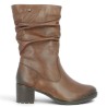 Betanie - D2A79-22 Camel-colored high-top boots with pleated uppers - Ankle boots in large sizes - Shoesissime