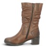 Betanie - D2A79-22 Camel-colored high-top boots with pleated uppers - Ankle boots in large sizes - Shoesissime