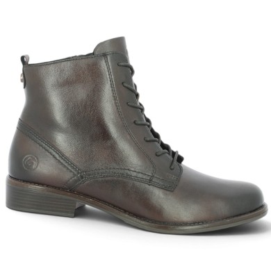 Khadija - D0F83-25 Remonte Flat Lace-Up Ankle Boots - Brown Women's Plus-Size Ankle Boots - Shoesissime