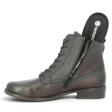 Bottine femme à lacets grande taille semelle amovible cuir marron Shoesissime, vue détails