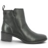 bottine petit talon cuir noir femme grande taille Shoesissime, vue coté