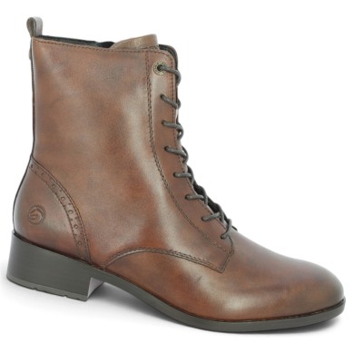 D3U71-22 Bottine marron clair à lacets Remonte grande taille femme Shoesissime, vue profil