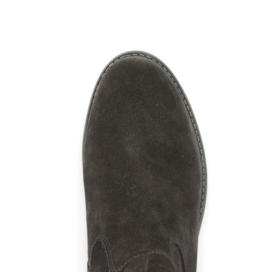 R6581-25 Botte grande taille Remonte plate velours marron foncé femme Shoesissime, vue dessus