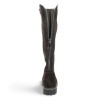 R6581-25 Botte grande pointure femme plate velours marron foncé femme Shoesissime, vue arrière
