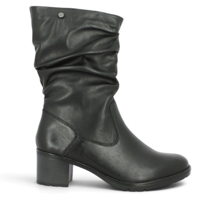Betanie - D2A79-00 Black High-Top Ankle Boots with Pleated Upper - Ankle Boots, Sizes 42, 43, 44, 45 - Shoesissime