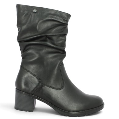 Betanie - D2A79-00 Black High-Top Ankle Boots with Pleated Upper - Ankle Boots, Sizes 42, 43, 44, 45 - Shoesissime