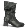 D2A79-00 Bottine à talon noire fripée Remonte grande taille Shoesissime, vue coté