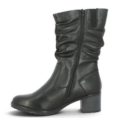 Betanie - D2A79-00 Black High-Top Ankle Boots with Pleated Upper - Ankle Boots, Sizes 42, 43, 44, 45 - Shoesissime