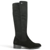 D3U70-00 Botte plate velours noir 42, 43, 44, 45 femme Remonte Shoesissime, vue coté