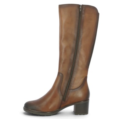 Botte cuir camel à talon confortable femme grande taille Shoesissime, vue intérieure