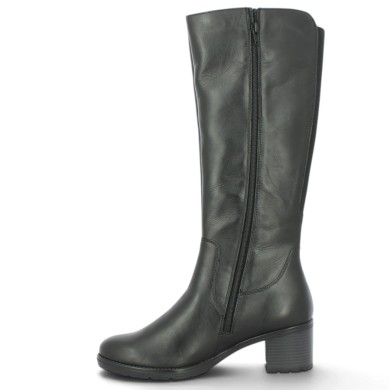Botte femme grande pointure cuir noir talon confortable Shoesissime, vue intérieure