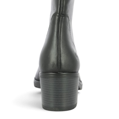 Botte femme 42, 43, 44, 45 cuir noir talon stable confortable Shoesissime, vue détails
