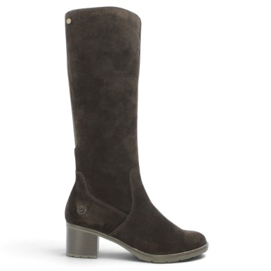 D2A78-25 Botte à talon velours marron femme 42, 43, 44, 45 Shoesissime, vue profil