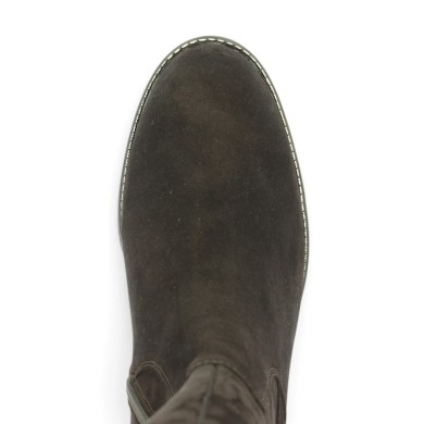 Arielle -  D2A78-25 Botte velours marron à talon grande confort - Botte Remonte 42, 43, 44, 45 - Shoesissime