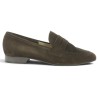 Mocassin grande taille velours marron femme Shoesissime, vue coté