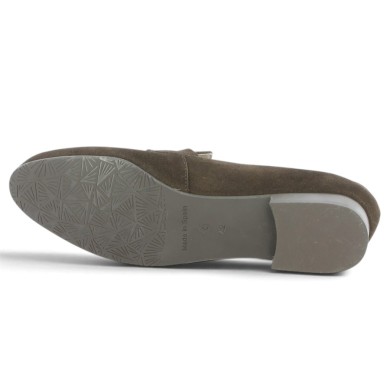 Eloise - Brown Nubuck Loafers in Large Sizes - Women's Loafers Sizes 42, 43, 44, 45 - Shoesissime  