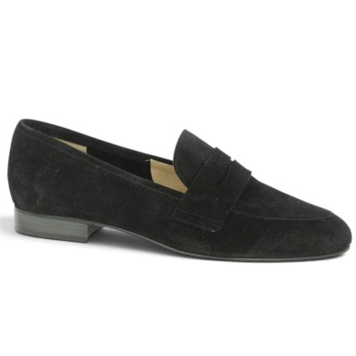Eloise - Black Velvet Loafers, sizes 42, 43, 44, 45 - Women's Plus-Size Loafers - Shoesissime