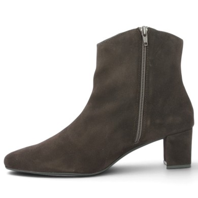 bottines velours marron élégantes femme grande pointure Shoesissime, vue intérieure