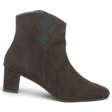 Valentina - Brown all-leather suede dress ankle boots - Women's dress ankle boots in sizes 42, 43, 44, 45 - Shoesissime