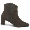 Valentina - Brown all-leather suede dress ankle boots - Women's dress ankle boots in sizes 42, 43, 44, 45 - Shoesissime