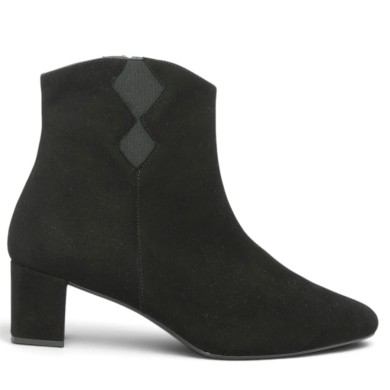 Valentina - Black Velvet Heeled Ankle Boots - Chic Women's Ankle Boots in Plus Sizes - Shoesissime