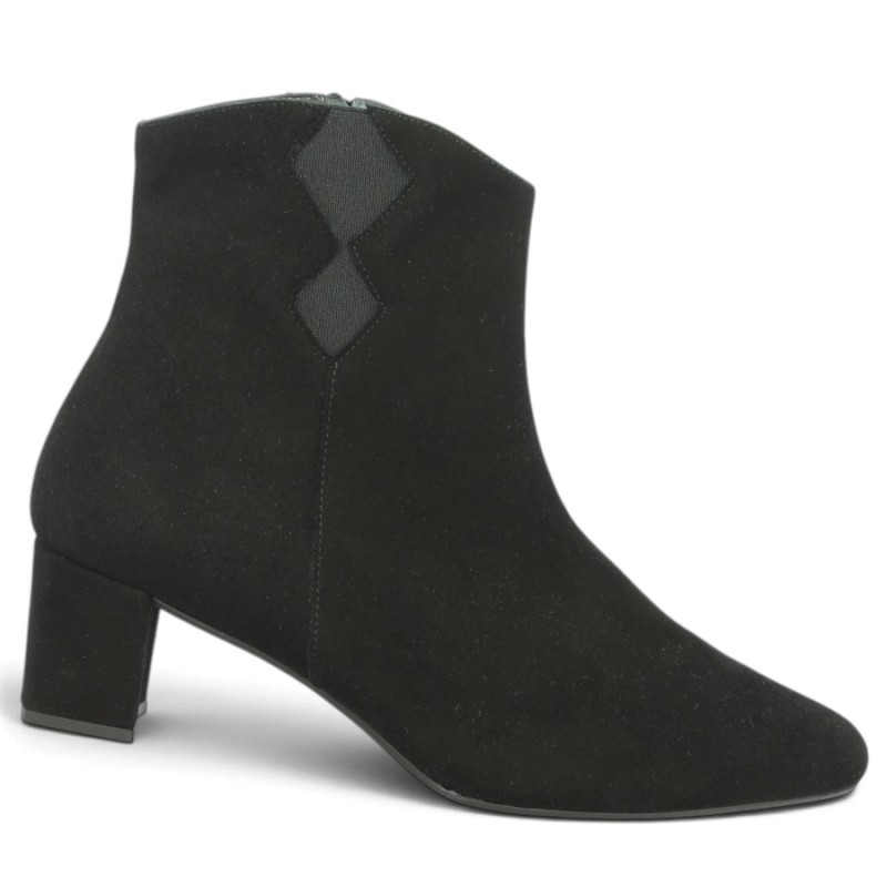 bottines à talon noires fines 42, 43, 44, 45 Shoesissime, vue profil