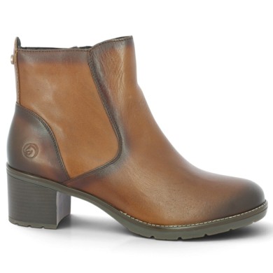 D2A81-24 Bottine grande taille Remonte à talon marron clair  femme Shoesissime, vue coté