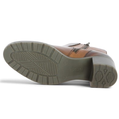 Estelle - D2A84-24 Bottine à talon cuir camel - Boots Remonte grande taille - Shoesissime