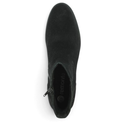 Bottine à talon stable nubuck noir femme grande taille Shoesissime, vue dessus