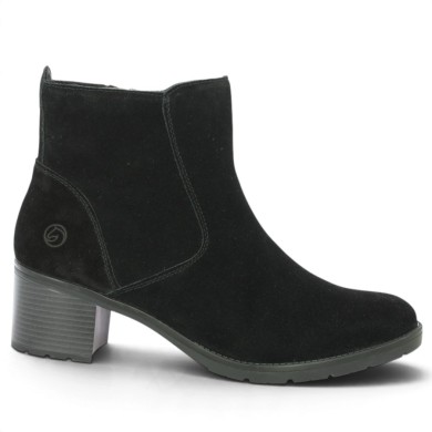 D2A81-02 Bottine à talon confort noire Remonte grande taille femme Shoesissime, vue profil