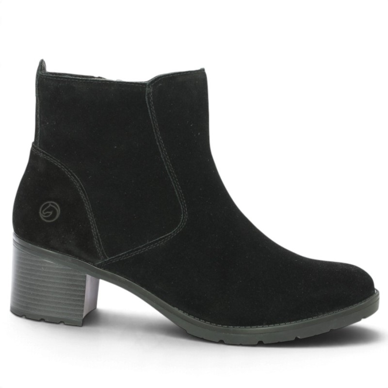 D2A81-02 Bottine à talon confort noire Remonte grande taille femme Shoesissime, vue profil
