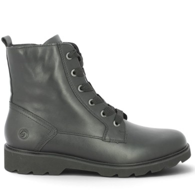 D3S71-00 Bottine plate noire à lacets femme grande pointure Remonte Shoesissime, vue coté