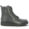 Paule - D3S71-00 Women's Black Leather Flat Lace-Up Ankle Boots - Remonte Lace-Up Boots in Plus Sizes - Shoesissime