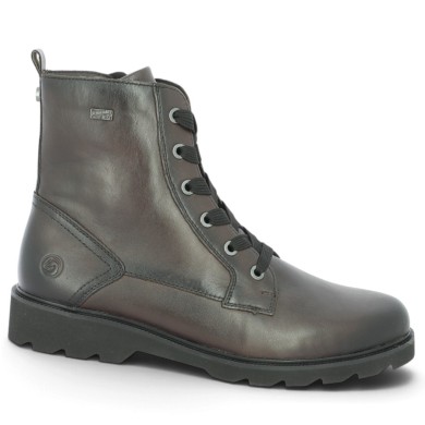 D3S71-25 Boots en cuir femme grande taille cuir foncé bordeaux Remonte, vue profil