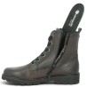 Paule - D3S71-25 Women's Black Leather Flat Boots - Ankle Boots, Sizes 42, 43, 44, 45 - Shoesissime