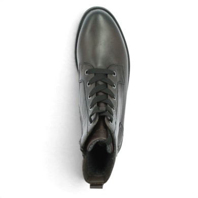 D3S71-25 Bottines à lacets en cuir femme 42, 43, 44, 45 cuir foncé bordeaux Remonte, vue dessus