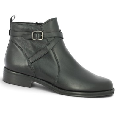 Bottine femme cavalière grande taille cuir noir Shoesissime, vue profil