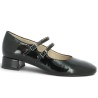 Babies à brides grande pointure 42, 43, 44, 45 femme vernis noir Shoesissime, vue profil