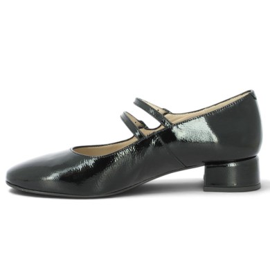 Escarpin à brides petit talon 3 cm vernis noir femme 42, 43, 44, 45 Shoesissime, vue intérieure
