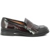 Patty - Burgundy Patent Leather Fringed Loafers - Chic Women's Loafers Sizes 42, 43, 44, 45 - Shoesissime