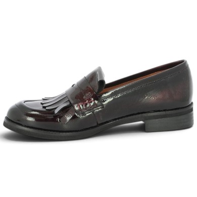 Patty - Burgundy Patent Leather Fringed Loafers - Chic Women's Loafers Sizes 42, 43, 44, 45 - Shoesissime