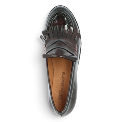 Patty - Burgundy Patent Leather Fringed Loafers - Chic Women's Loafers Sizes 42, 43, 44, 45 - Shoesissime