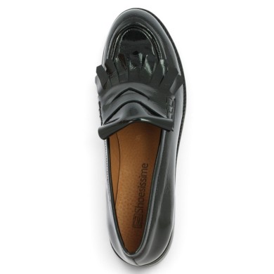 mocassin femme vernis noir grande taille chic et élégant Shoesissime, vue dessus