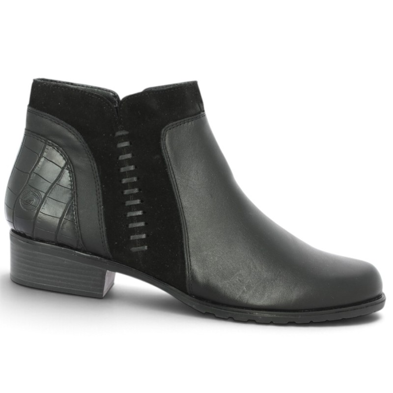 Keita - Black Fashion Boots Remonte D6893-02 - Women's Plus-Size Black Ankle Boots - Shoesissime