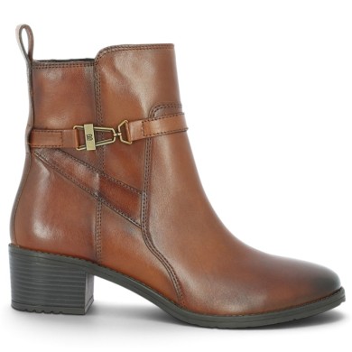 Boots à talon cuir cognac femme confort 42, 43, 44 Shoesissime, vue coté