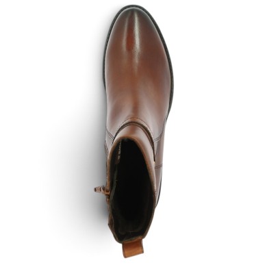 Boots à talon cuir camel femme confort grande taille Shoesissime, vue dessus