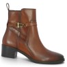 Bottine à talon cuir cognac femme confort 42, 43, 44 Shoesissime, vue profil