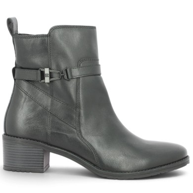 Bottine cuir noir talon raisonnable 42, 43, 44, femme Shoesissime, vue coté