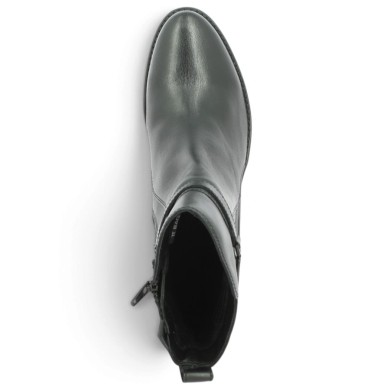 Bottine noire à petit talon cuir grande taille femme bride cheville Shoesissime, vue dessus